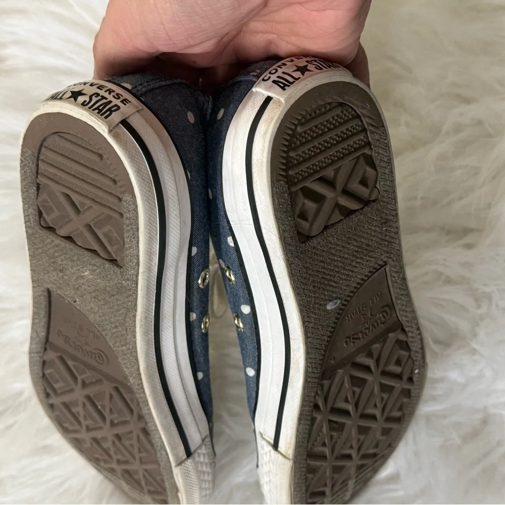 Converse Navy Polka Dot Low-Top Sneakers with White Accents